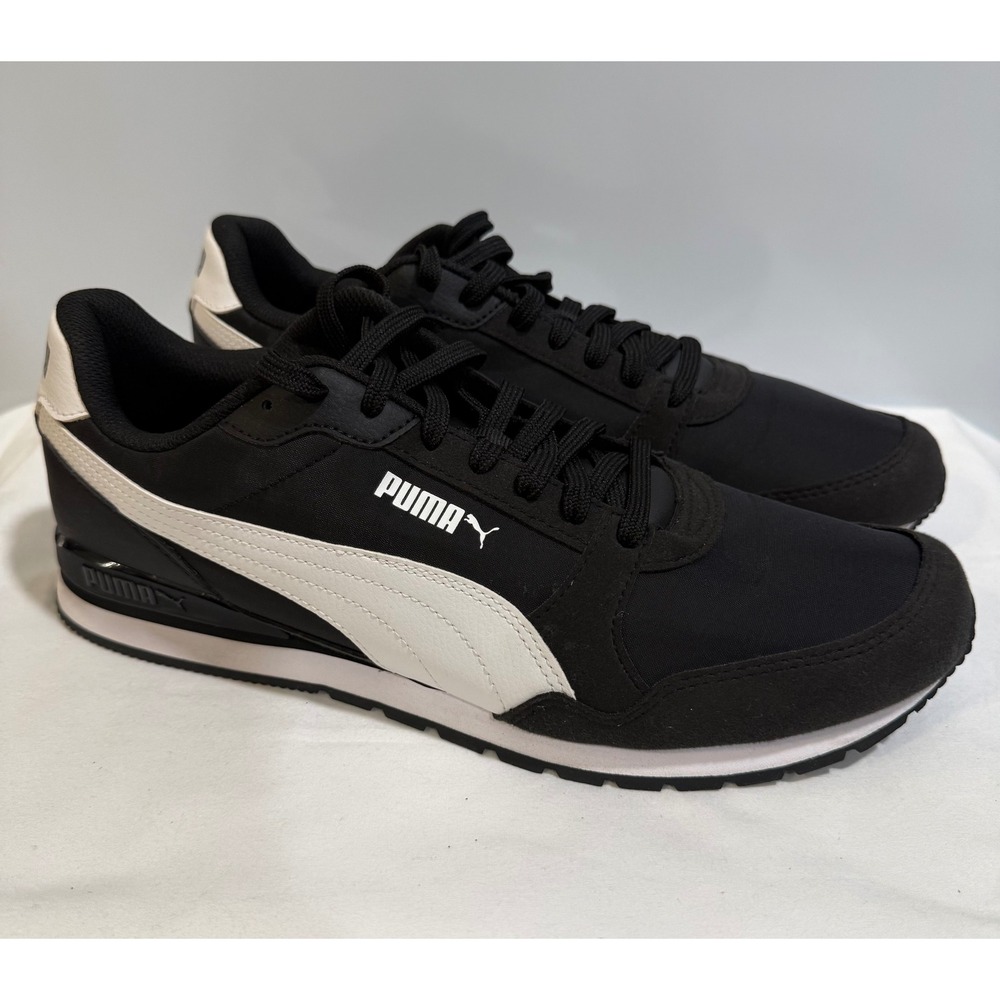 Puma Mens ST Runner v3 Mesh Sneakers Black White 384857-01 Size 12